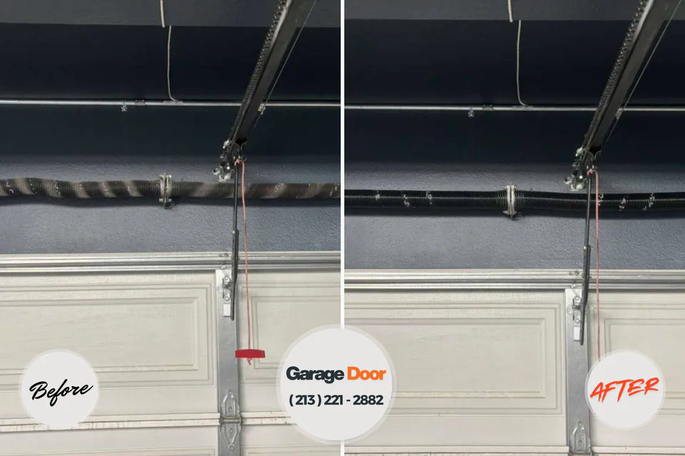 Before and after: garage door repair Carlisle, IA